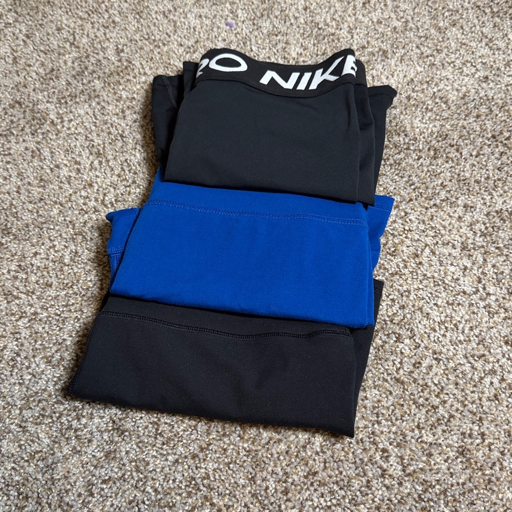 Nike Pro Black and Blue Shorts Trio - Picture 6 of 6
